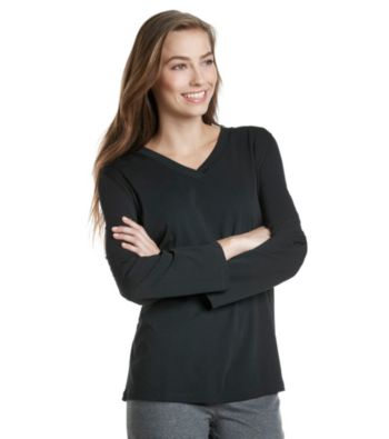 HUE® Classic Long Sleeve V-Neck Top