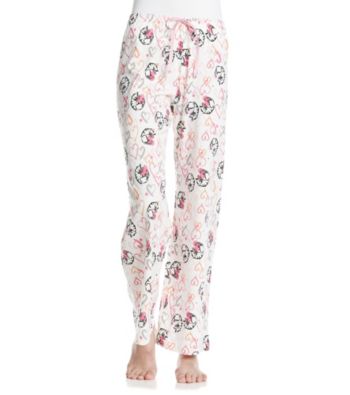 HUE® Off White Kitty Heart Knit Pants