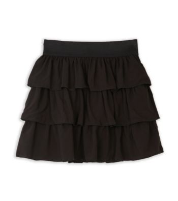 Amy Byer Girls' 7-16 Plus Black Triple Tiered Skirt