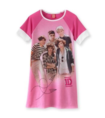 One Direction Girls' 4-14 Pink/Black Henley Sleep Gown