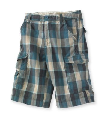 Ruff Hewn Boys' 8-20 Tuscan Teal Check Cargo Shorts