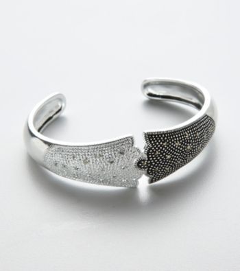 Marcasite in Base Metal Cuff Bracelet