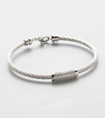 Silver Plated Cable Bangle Bracelet