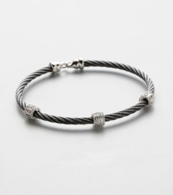 Silver Plated Cable Bangle Bracelet