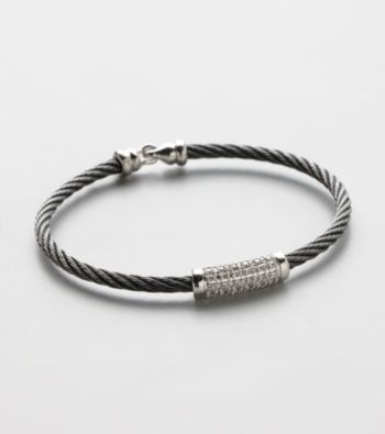 Silver Plated Cable Bangle Bracelet