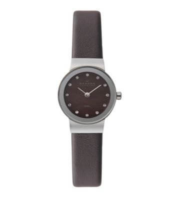 Skagen Denmark Brown Women's Brown Leather Watch