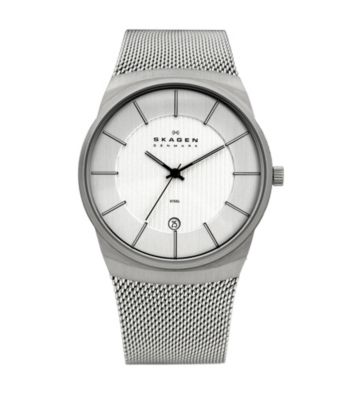 Skagen Denmark Silver Men's Silver Mesh Watch