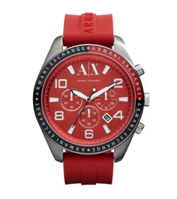 A|X Armani Exchange Red Men's Red Silicone Watch