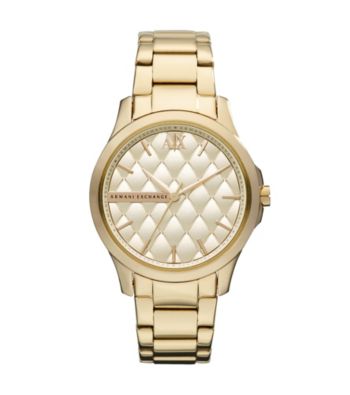 A|X Armani Exchange Women's Goldtone with Matte Quilted Dial Watch