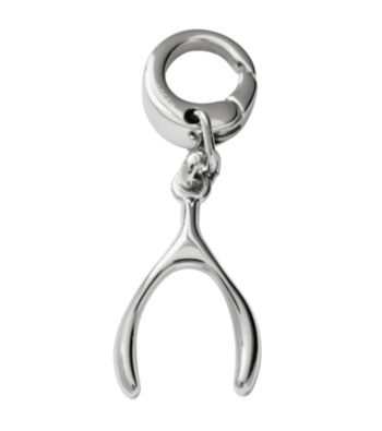 Fossil® Silver Wishbone Charm
