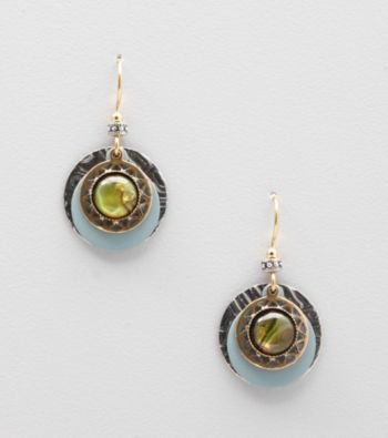 Silver Forest® Blue Layered Rounds Earrings