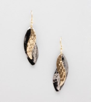 Silver Forest® Goldtone/Hematite Freeform Earrings