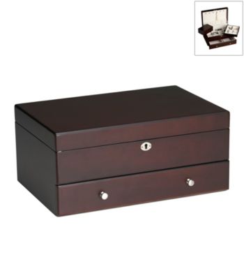 Wallace® Dark Walnut Jewelry Box with Mini-Drawer