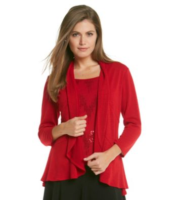 Notations® Petites' Sequined Layered-Look Top