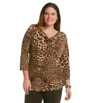 Anne Klein® Plus Size Drapeneck Top