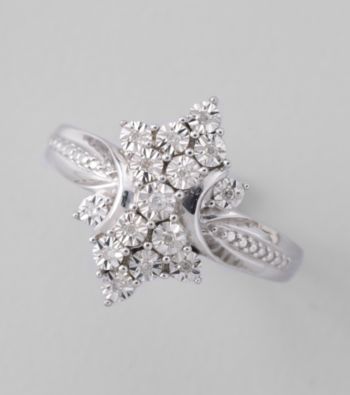 Sterling Silver Diamond Ring