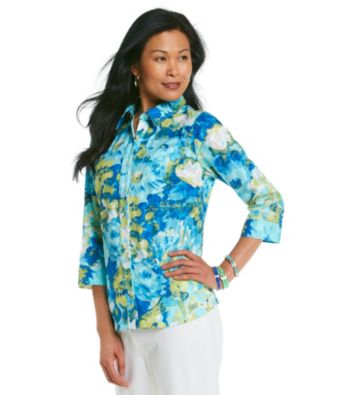 Breckenridge® Petites's' Printed Jaquard Shirt