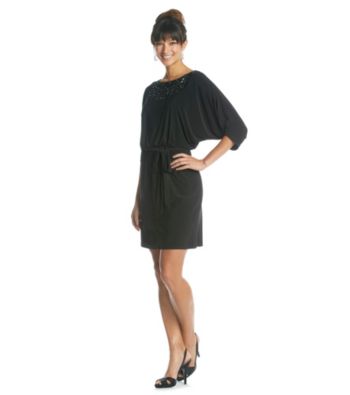 Jessica Howard® Beaded Tie-Waist Blouson Dress