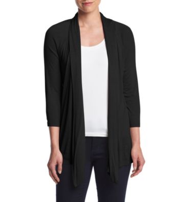 AGB® Tab Back Open-Front Cardigan