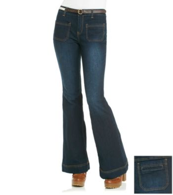 Boom Boom Juniors' Braided Skinny Flare Jeans
