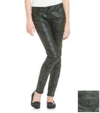 Fire® Juniors' Foil Print Skinny Jeans