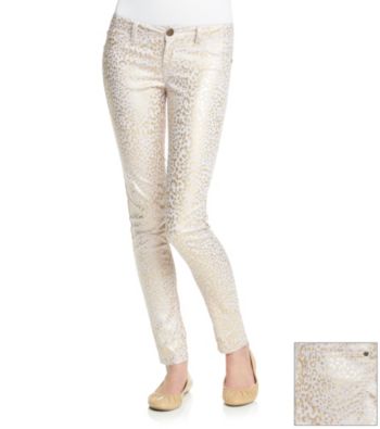 Fire Juniors' Foil Print Skinny Jeans