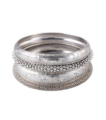 Erica Lyons® Silvertone Bangle Stack Bracelet
