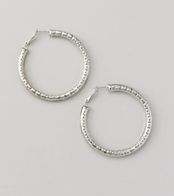 Erica Lyons® Silvertone Hoop Pierced Earrings