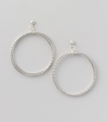 Erica Lyons® Silvertone Front Hoop Two Layer Pierced Earrings