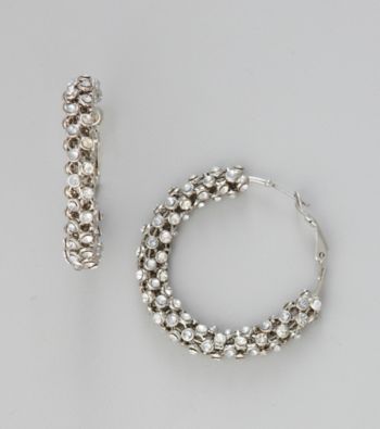 Erica Lyons® Silvertone Hoop Pierced Earrings