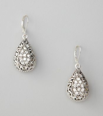 Erica Lyons® Silvertone Teardrop Pierced Earrings