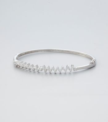 Designs by FMC Sterling Silver Plated over Brass Cubic Zirconia Boxed Bangle Bracelet