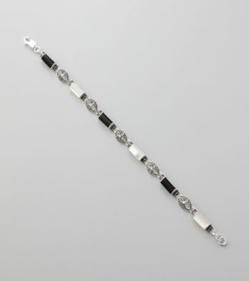Marsala Sterling Silver Marcasite Bracelet
