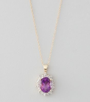 Marsala 10K Yellow Gold and Amethyst Pendant Necklace