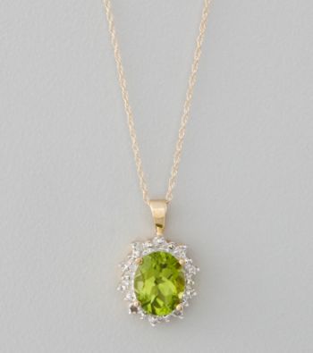 Marsala 10K Yellow Gold and Peridot Pendant Necklace