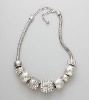 Erica Lyons® Silvertone Short Bead Front Necklace
