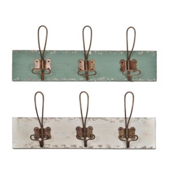 Sheffield Home® White Distressed Wall Hooks