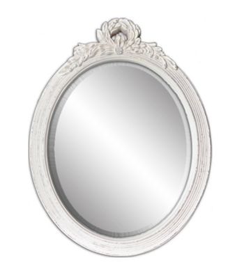 Sheffield Home® White Distressed Oval Mirror