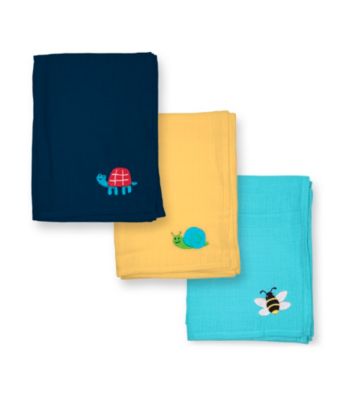 Green Sprouts® Boys' 3-pk. Muslin Square Burp Cloths