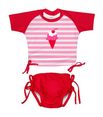i play.® Girls' Light Pink Ice Cream 2-pc. Tie Rashguard Swim Set