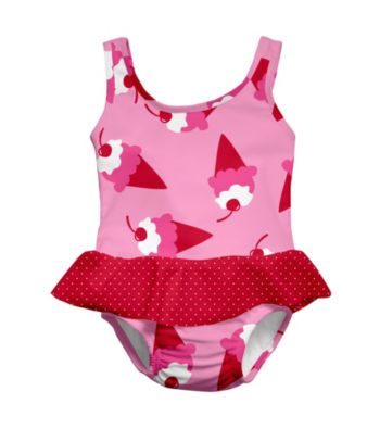 i play.® Girls' Light Pink Ice Cream Swim Diaper Skirty Tanksuit
