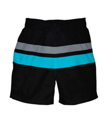 i play.® Boys' Black/Aqua Ultimate Swim Diaper Block Boardshorts