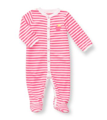 Carter's® Baby Girls' Pink Striped Terry Strawberry Footie