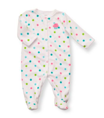 Carter's® Baby Girls' White Multi Dot Terry Cupcake Footie