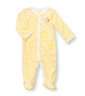 Carter's® Baby Girls' Yellow Striped Terry Fish Footie