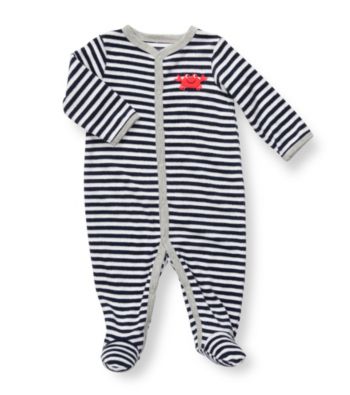 Carter's® Baby Boys' Navy Striped Terry Crab Footie