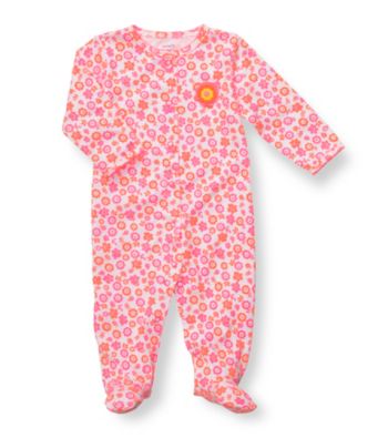 Carter's® Baby Girls' Pink/Orange Cotton Floral Footie