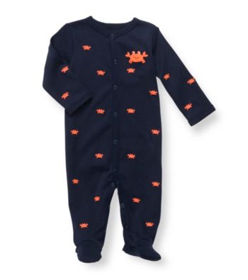 Carter's® Baby Boys' Navy Cotton Crab Schiffli Footie