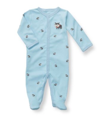 Carter's® Baby Boys' Blue Cotton Dog Schiffli Footie