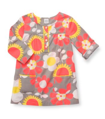 Carter's® Girls' 2T-4T Grey Floral 3/4 Sleeve Woven Tunic